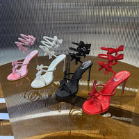 Sexy High Heels Gladiator Sandals Women Rhinestone Bow-knot Ankle Snake Shaped Winding Party Shoes Thin Heels Open Toe Sandalias - Buy online at  Vibe In Cart.