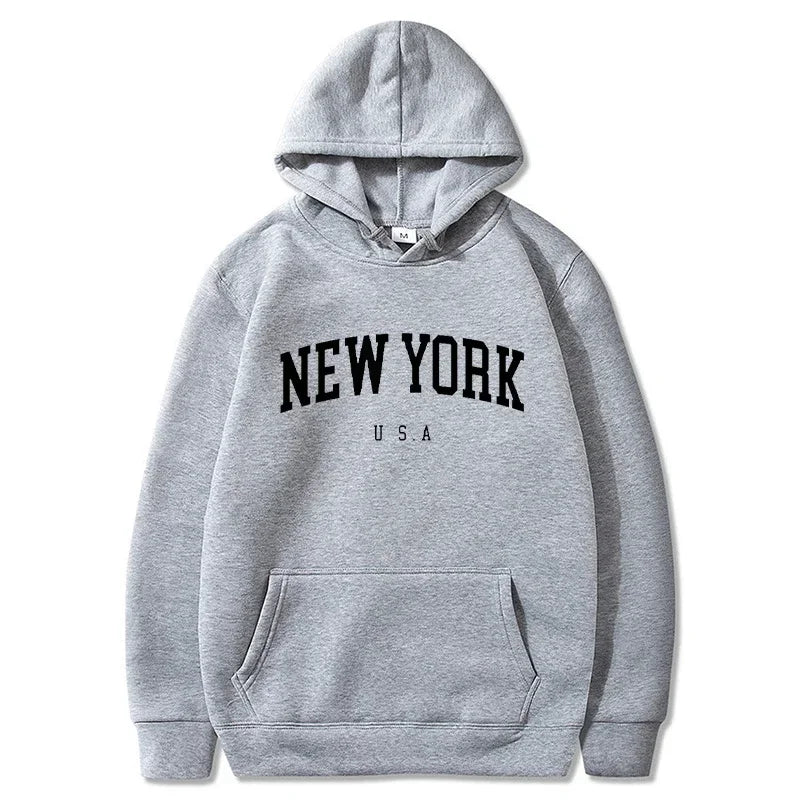 Men Women New York U.S.A City Hoodies Fashion Letter Printed Graphic Sweatshirts Loose Casual Harajuku Hooded Pullover Sportwear - Buy online at  Vibe In Cart.