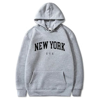 Men Women New York U.S.A City Hoodies Fashion Letter Printed Graphic Sweatshirts Loose Casual Harajuku Hooded Pullover Sportwear - Buy online at  Vibe In Cart.