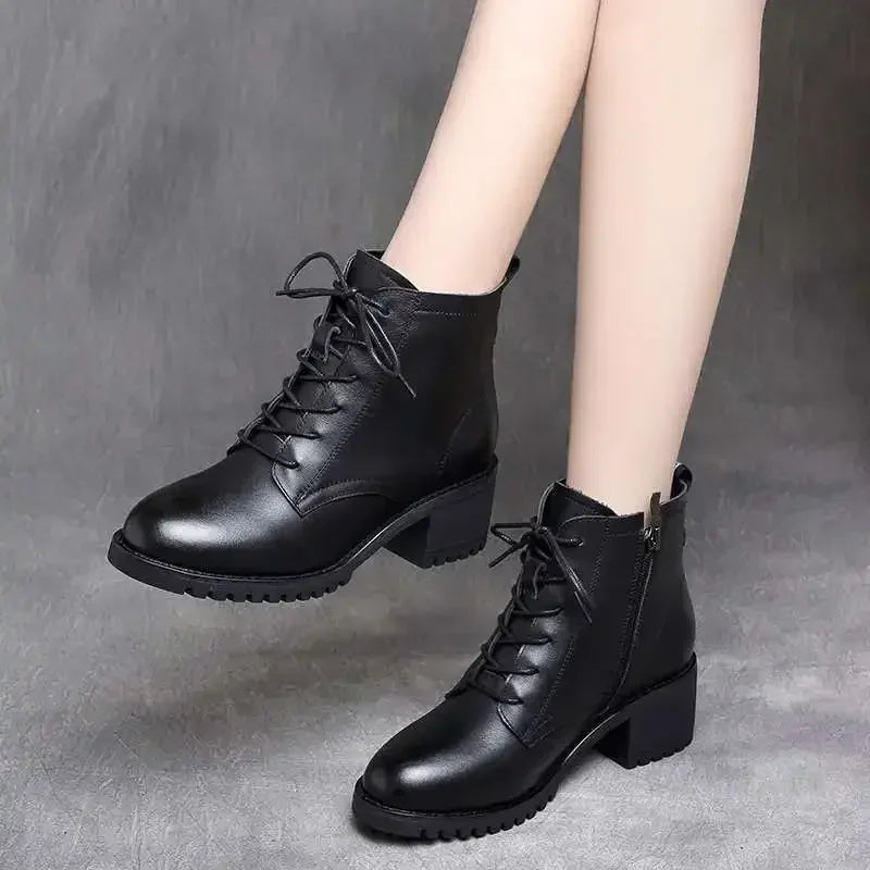 2025 Women's Shoes Luxury Chelsea Boot Women Leather Boot Chunky Winter Shoe Platform Ankle Boots Thick Heel Brand Designer - Buy online at  Vibe In Cart.