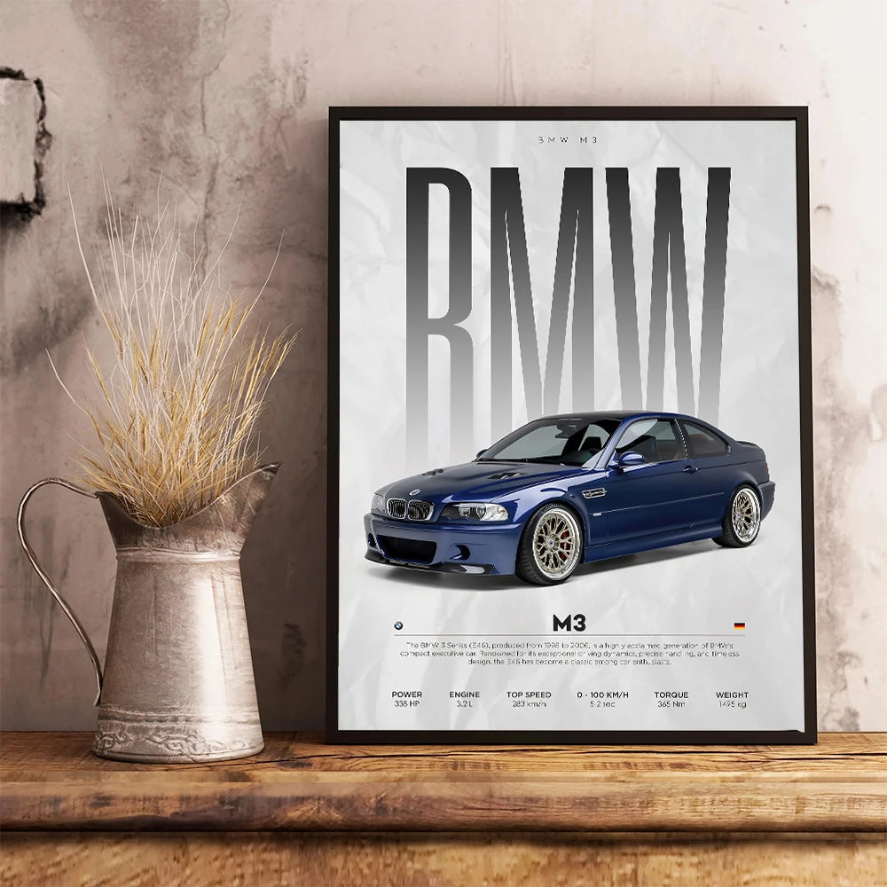 Black Famous Cars Competition Poster Picture Mural Modern Canvas Painting Wall Art Home Decoration Print for Living Room Decor - Buy online at  Vibe In Cart.