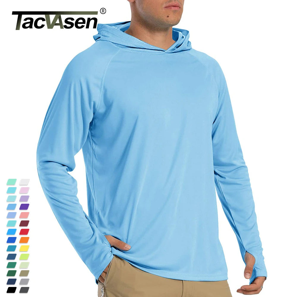 TACVASEN Sun Protection T-Shirts Mens Long Sleeve Hoodie Casual UV-Proof T-Shirts Breathable Lightweight Quick Dry T shirts Male - Buy online at  Vibe In Cart.