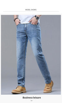 2024 Thin or Thick Material Slim Fit Men's Luxury Classic Style Men Jeans Business Stretch Denim Male Trousers Clothing - Buy online at  Vibe In Cart.