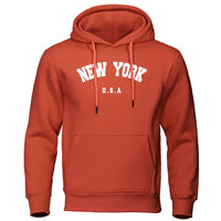 NEW YORK Letter U.S.A City Print Hoody Men Fashion Casual Long Sleeves Hooded Loose Oversize Pullover Hoodie Street Sweatshirt - Buy online at  Vibe In Cart.
