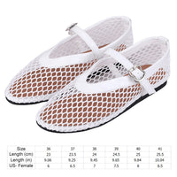 Women Mesh Ballet Flats Fishnet Ballerina Flats Breathable Slip On Ballerina Shoes Buckle Strap Daily Dress Shoes for Commuting - Buy online at  Vibe In Cart.