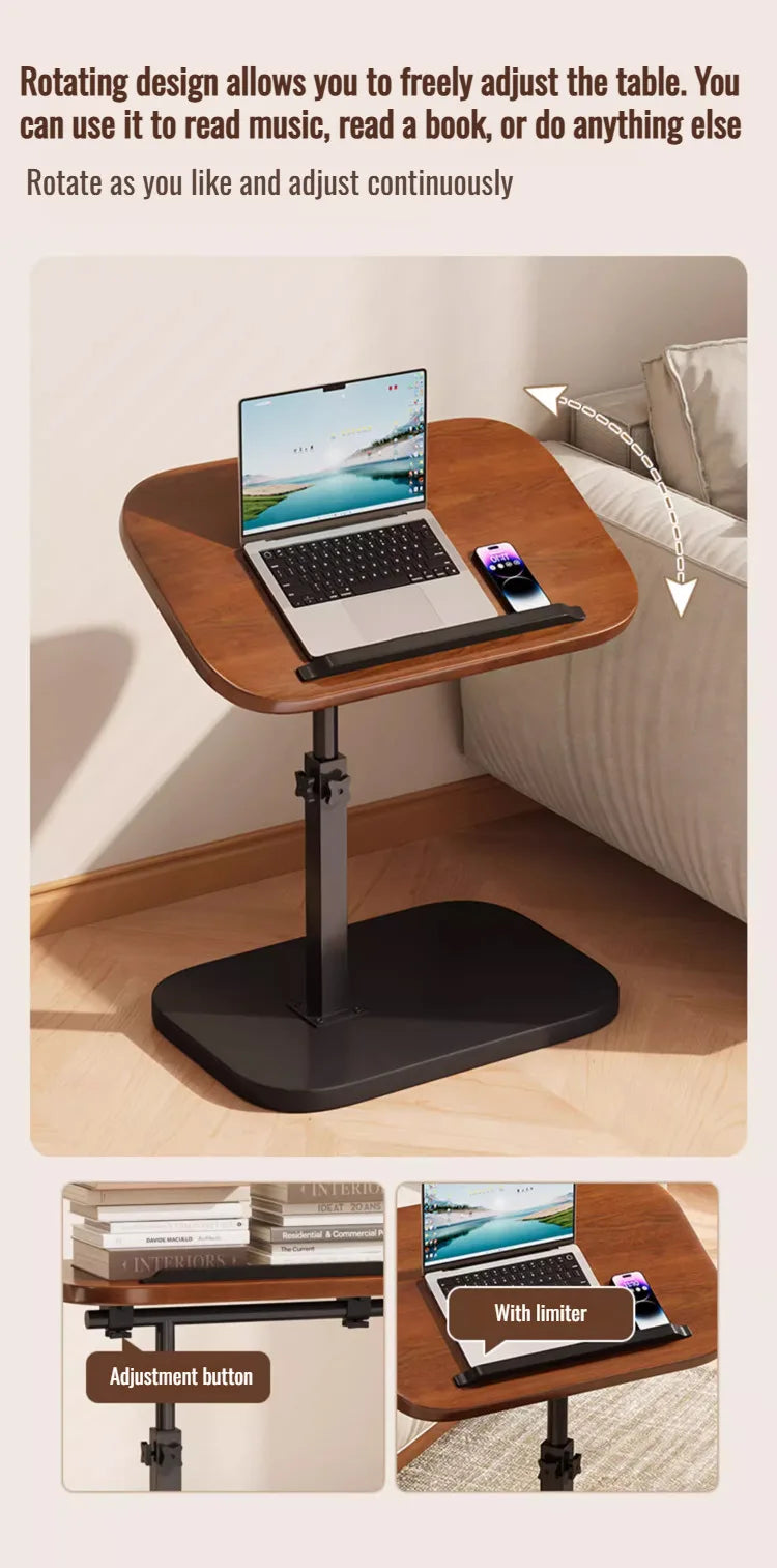 Adjustable Height Rotating Foldable Coffee Table with Storage