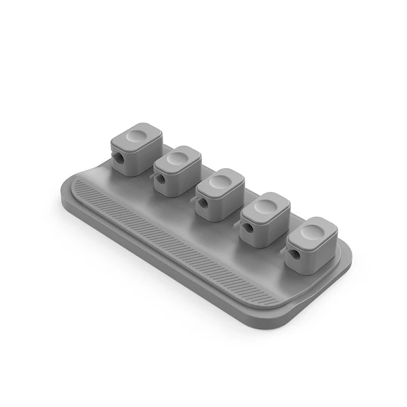 5-Pack Silicone Magnetic Cable Clips for Desktop and Wall