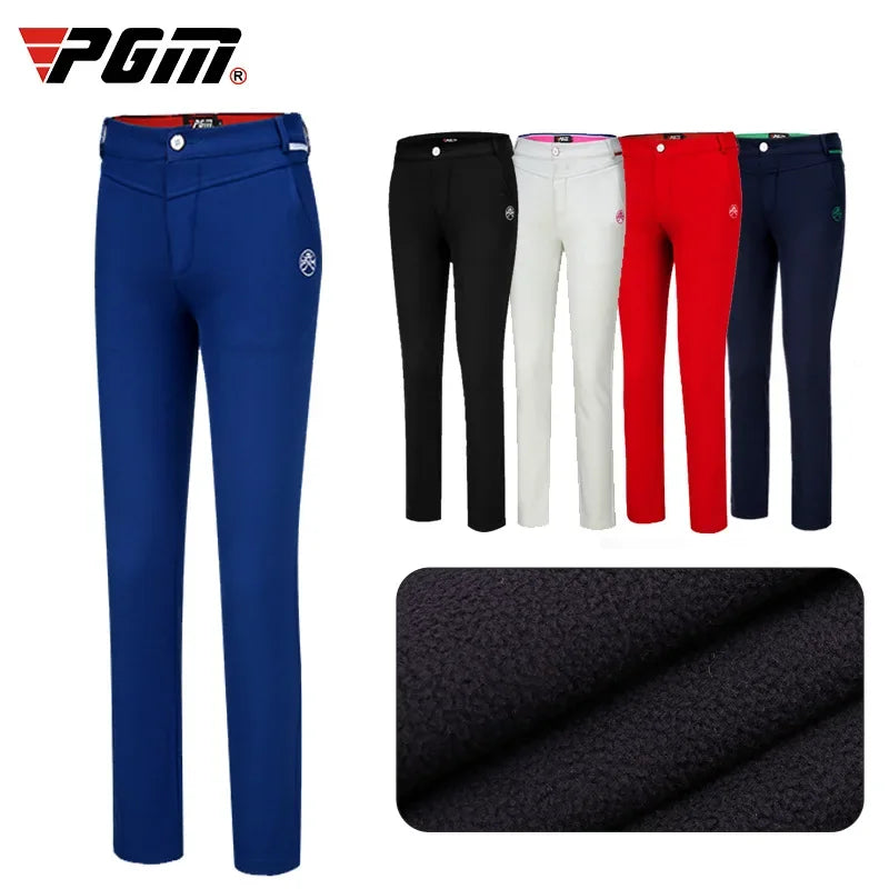 Women's Full Length Waterproof Golf Pants with High Elasticity and Warm Fleece