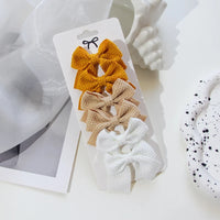 Polyester Ribbon Bowknot Barrettes Set for Girls, 6 or 10 Pieces