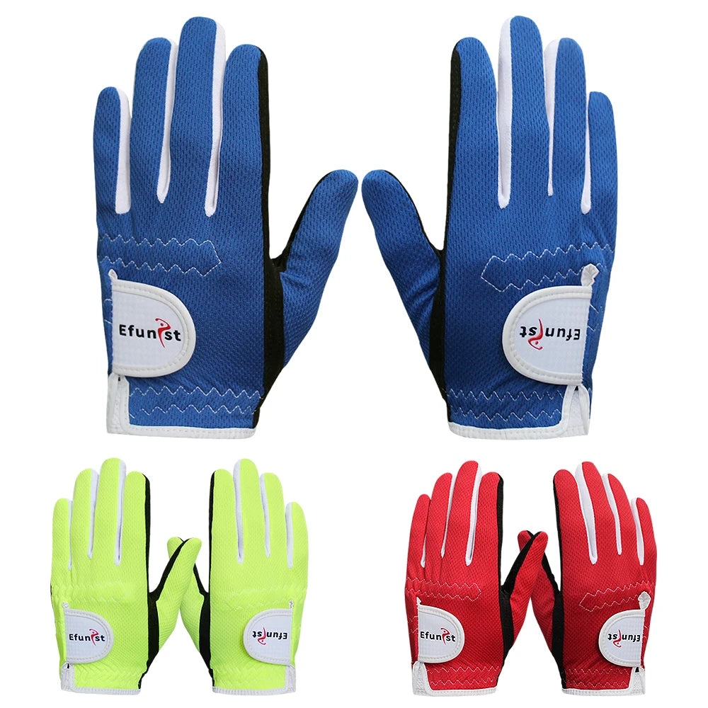 Kids Golf Gloves 1 Pair with Rain Grip and Non-Slip Fabric