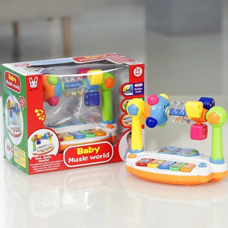 Baby Piano Toys Kids Rotating Music Keyboard Light Sound, Musical Toy for Toddlers,Early Educational Music Toy Gift For Birthday