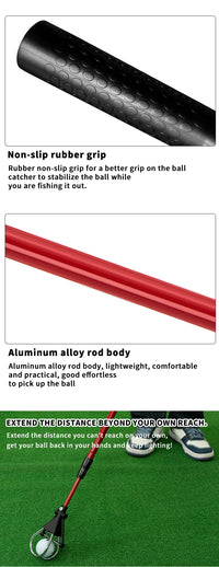 6FT/15FT Golf Ball Retriever, Telescopic Aluminum Pole, Durable and Lightweight, Easy to Use, Ideal for Quick Ball Retrieval - Buy online at  Vibe In Cart.