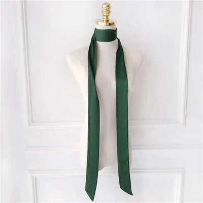 Women's Long Narrow Solid Color Polyester Scarf 190x5cm