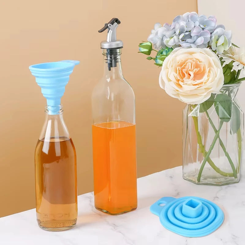 FAIS DU Glass Oil Bottle Olive Oil Dispenser for Kitchen with Silicone Funne Kitchen Seasoning Sauce Vinegar Bottle Kitchen Tool - Buy online at  Vibe In Cart.