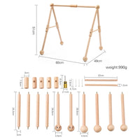Foldable Wooden Baby Play Gym with Rattle, Mobile and Sensory Toys