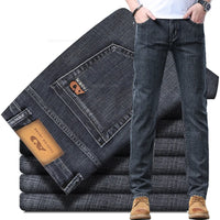 Spring Men's Light Blue Slim Casual Stretch Denim Jeans