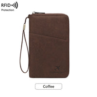 RFID Blocking Polyurethane Passport Holder with Zipper