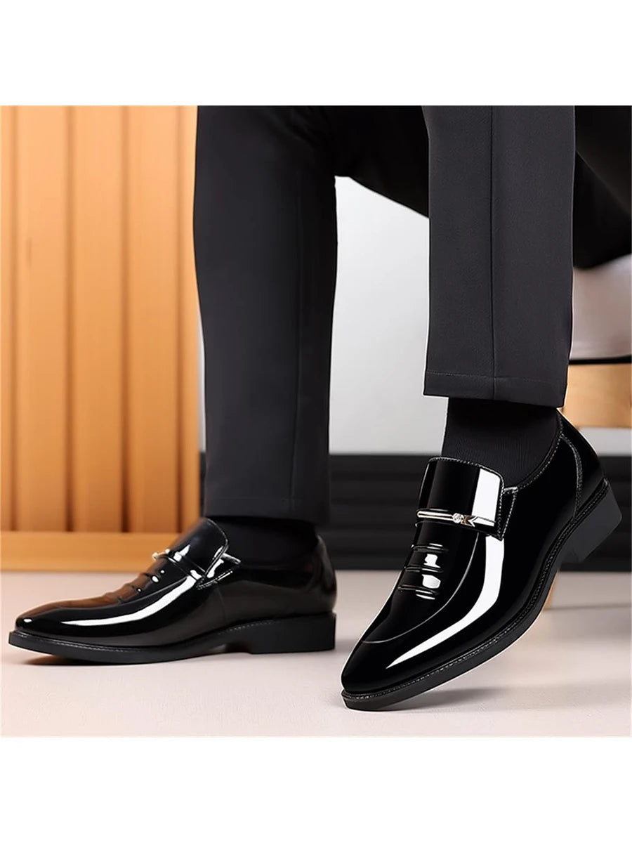 Mens Dress Shoes Formal Business Oxford High Gloss Patent Slip On Loafers Comfortable Casual Driving Boat Shoe For Men - Buy online at  Vibe In Cart.