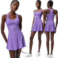 One Piece Tennis Dress Women Summer Solid Color Outdoor Running Skirt Breathable Quick Dry Jumpsuit Breathable Gym Clothes - Buy online at  Vibe In Cart.