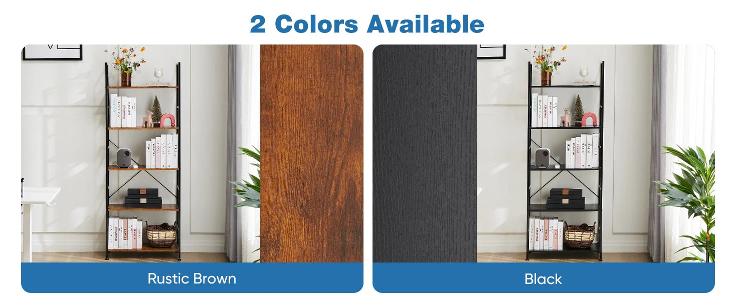 JHK 5 Tier Bookcase Bookshelf Modern Book Case For Books Corner Storage Organizer for Bedroom Home Office Kitchen Living Room - Buy online at  Vibe In Cart.