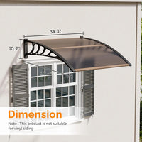 Window Awning Door Canopy, 40" x 40" Window Awning Overhead Modern Polycarbonate Cover Outdoor Front Porch Patio Canopy - Buy online at  Vibe In Cart.