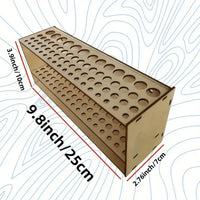 Double-Layer Wooden Brush and Pencil Holder with 67 Slots