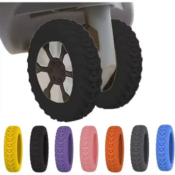 8-Piece Rubber Luggage Wheel Protectors with Noise Reduction