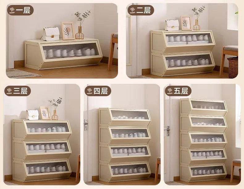 Simple shoe cabinet Household multi-functional free combination storage cabinet Shoe rack Multi-layer with door dust-proof shoe - Buy online at  Vibe In Cart.