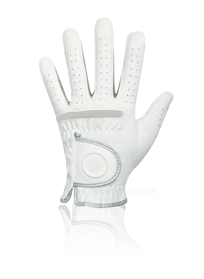 1pc Men Golf Glove Micro Soft Fabric Breathable Comfortable Fitting With Magnetic Marker Replaceable For Golfers White - Buy online at  Vibe In Cart.