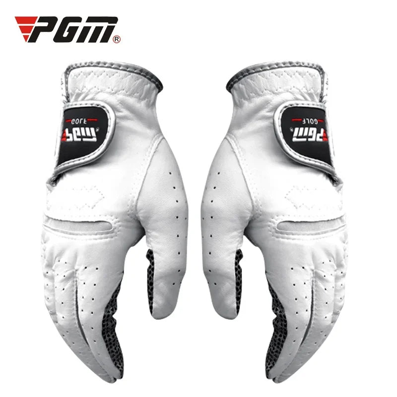 Men's Genuine Leather Breathable Golf Gloves for Left or Right Hand