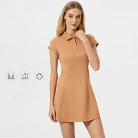 Summer Mid Length Tennis Skirt Sports Set Women's Waist Cinching Slimming Golf Dress Breathable Fitness Yoga Workout Clothes