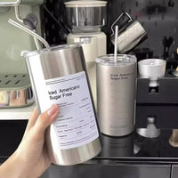 20 Oz Latte Coffee Cup, 304 Stainless Steel Iced Drink Cup with Straw and Lid, Insulated Cup, Cooling Vacuum Drinkware Reusable. - Buy online at  Vibe In Cart.