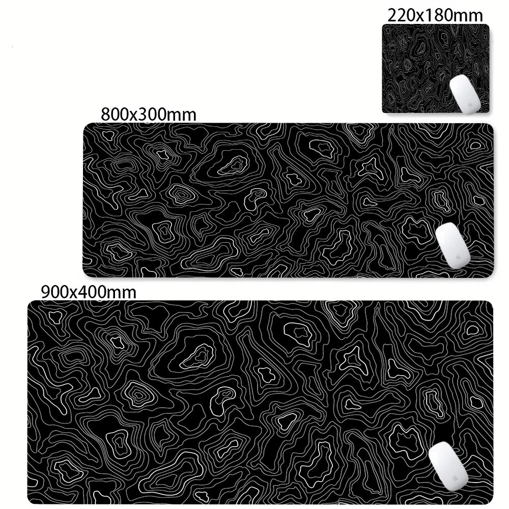 Large Waterproof Non-Slip Rubber Mouse Pad in Black and White