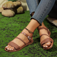 Women's Casual Flat Sandals Braided Design Popular Brown Color Comfortable Shoes for Everyday Wear - Buy online at  Vibe In Cart.