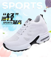 Women's Platform Mesh Lace-Up Sneakers Medium Heel