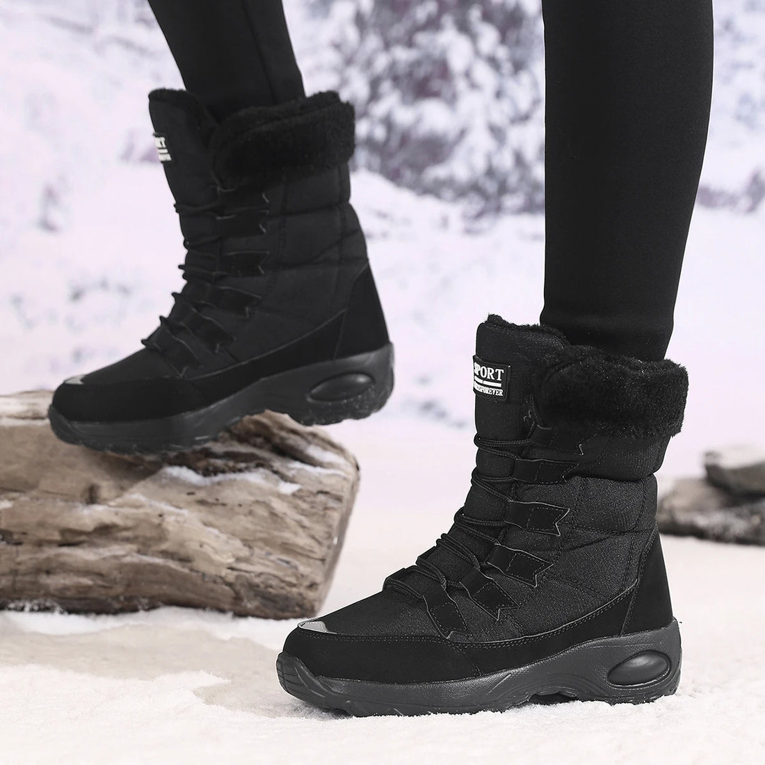 New Winter Women Boots High Quality Warm Snow Boots Lace-up Comfortable Ankle Boots Outdoor Waterproof Hiking Boots Size 36-43 - Buy online at  Vibe In Cart.