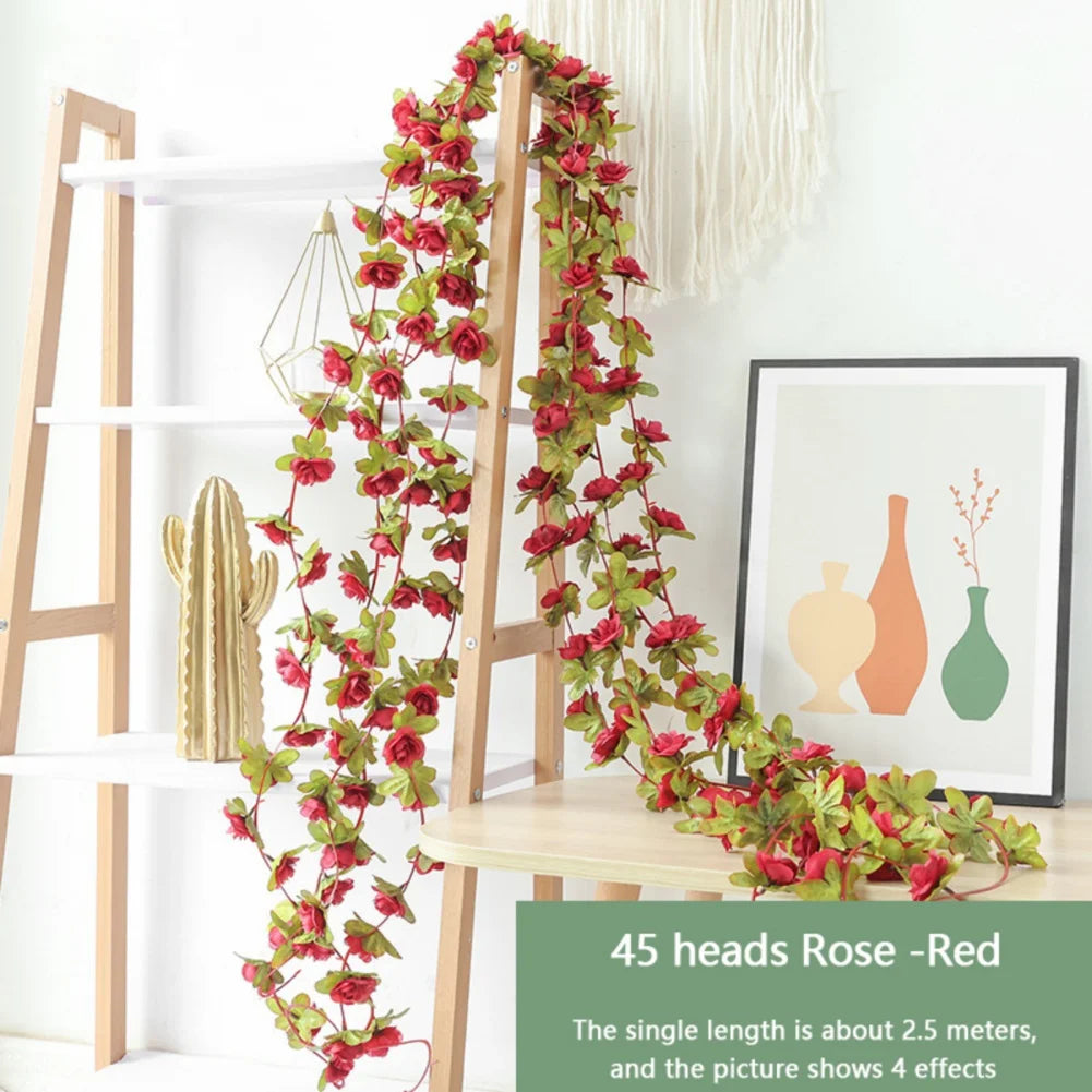45/69pcs Artificial Rose Flowers Vine DIY Wedding Decoration Fake Silk Rose Flower Home Room Decor Wall Hanging Garland Plants - Buy online at  Vibe In Cart.