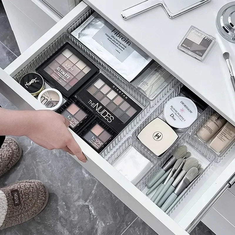 Transparent Plastic Storage Organizers Set for Drawers