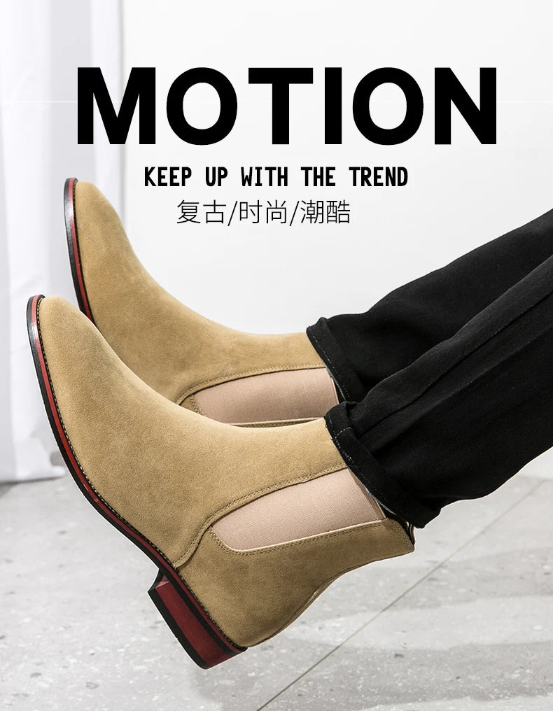 Classic Chelsea Boots Men Trend Ankle Boots Men Fashion Social Party Boots Men High Top Casual Business Shoes For Men - Buy online at  Vibe In Cart.