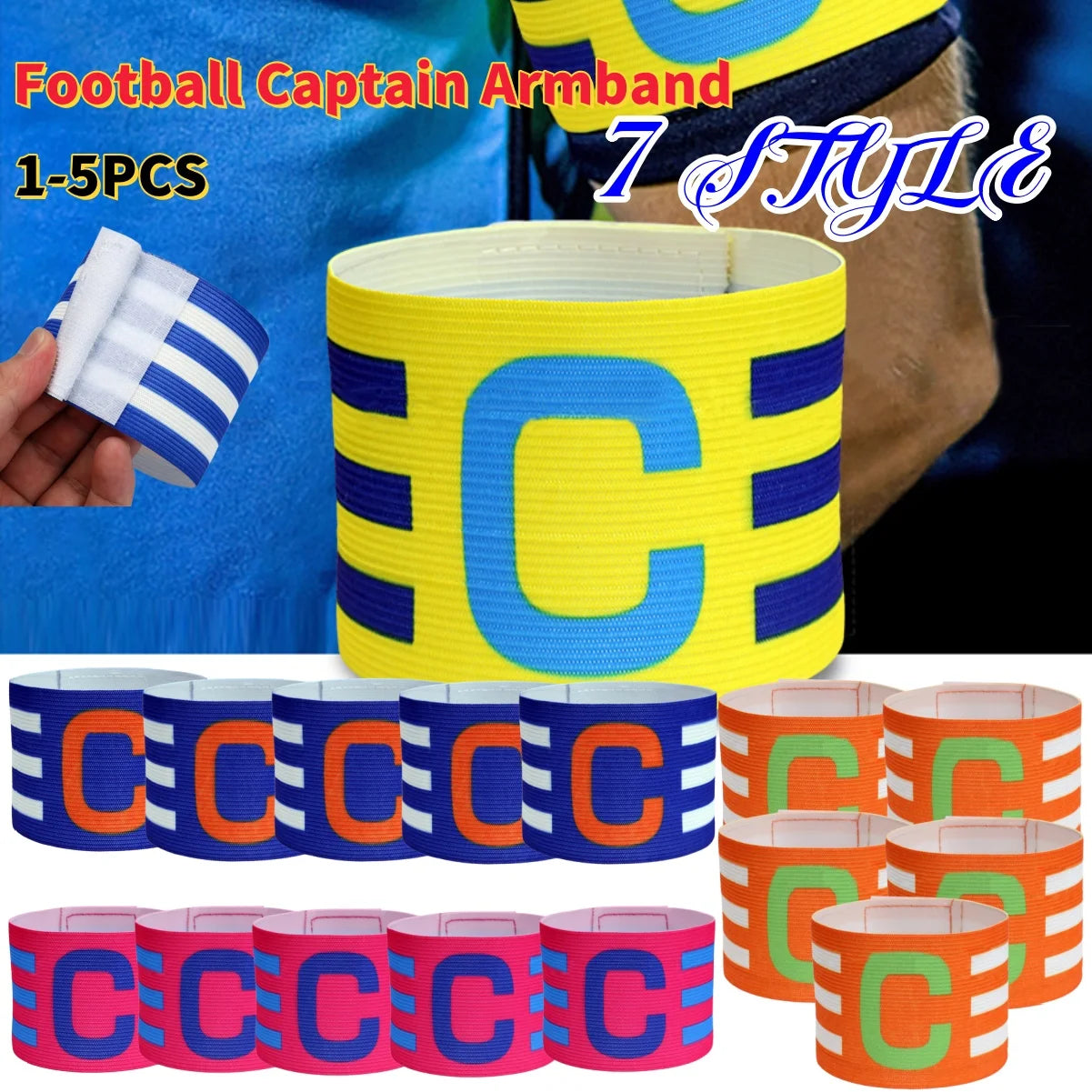 1-5pcs Soccer Captain Armband for Kid Adults Adjustable Football Training Soccer Leader Arm Band Bracelet Football Accessories - Buy online at  Vibe In Cart.