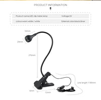 Flexible Table Lamp USB Power Lamp Reading Book Light With Holder Clip Study Reading Lamps Bedside Table Bedroom Decor Nightlamp - Buy online at  Vibe In Cart.