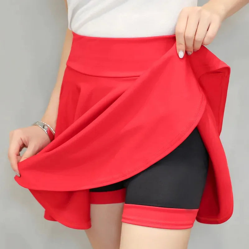Women's Mini Pleated Flared Skirt Loose Fit Plus Size 4XL Acetate Cotton