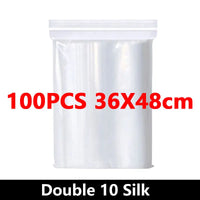 100 Piece Clear Plastic Zipper Storage Bags for Jewelry and Food