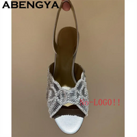 2026 Summer Trendy New Shiny Fish Mouth Toe Sexy Stiletto Sandals Woman Quality Sequined Thin High Heel Slippers for Women Shoes - Buy online at  Vibe In Cart.