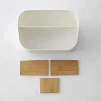 Partitioned Office Storage Box With 5 Compartments And Detachable Dividers