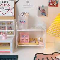 Multi-Functional Plastic Desk Organizer Shelf with Storage, 21x13.7x19.8cm