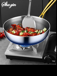 316 Stainless Steel Frying Pan Wok Non-stick Cooking Honeycomb Steak Gas Stove Pot Induction General Saucepan Kitchen Cookware - Buy online at  Vibe In Cart.