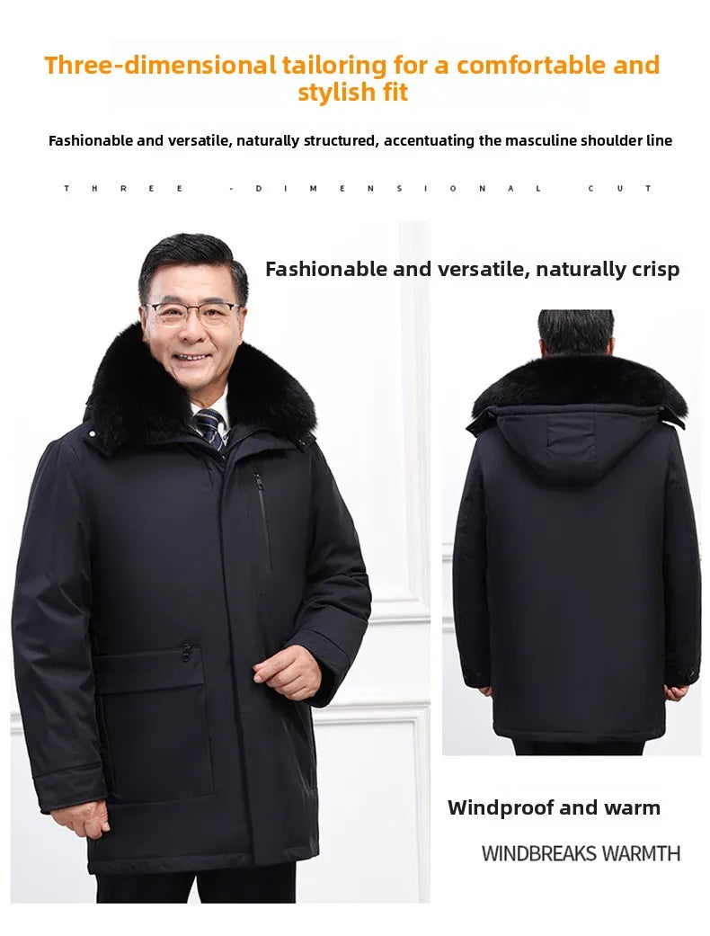 Canada Fashion Winter Jacket for Men Down Coat Parka Men's White Goose Down Jacket Long Padding Detachable Down Inner Liner H819 - Buy online at  Vibe In Cart.