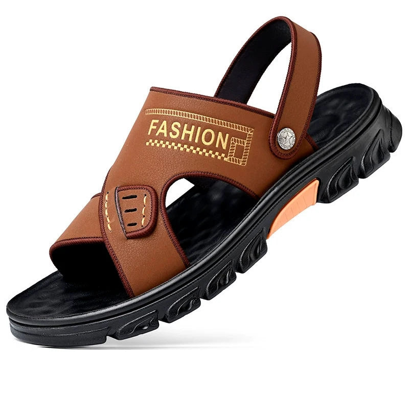 Men's Casual Open Toe Slip-On Sandals with Rubber Sole