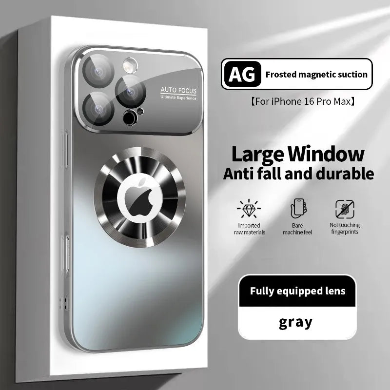 Matte Metallic Protective Phone Case with Magnetic and Camera Protection